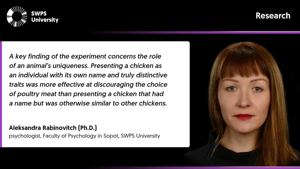 SWPSUniversity's tweet photo. Naming a chicken and telling about its habits is enough to make preschoolers eat poultry less often. This effect translates into decisions when composing a meal, but culinary preferences still most often win over empathy👉#SWPSUniversity https://t.co/dcq3PxOG1Y https://t.co/mTf6mZMDk3