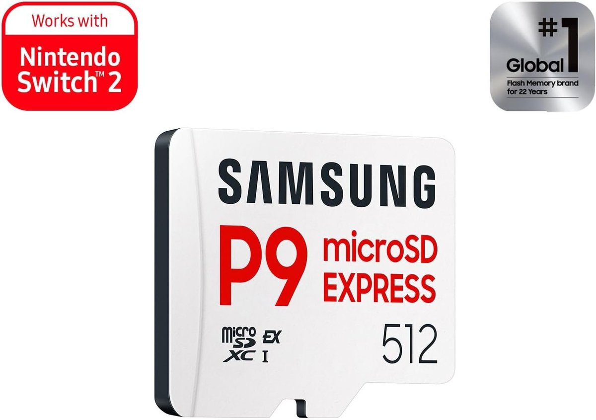 Wario64's tweet photo. Samsung P9 Express microSDXC Express Memory Card 512GB (Switch 2 compatible) is $99.97 on Amazon https://t.co/wdlHhEhC5E #ad https://t.co/7AXiqW7w5h