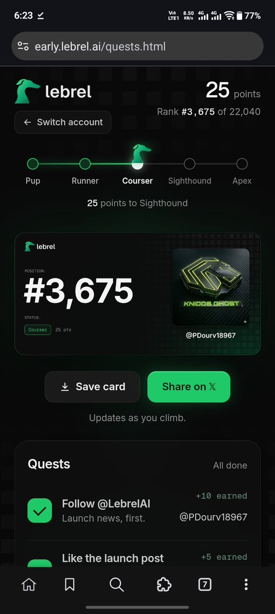 PDourv18967's tweet photo. New Early Opportunity To Watch 🪂

Something is Coming...

Early access is open, and joining the waitlist takes just a couple of minutes.

✅ How to get started:

🔗 https://t.co/ENVTzRQhfM

1. Join the waitlist with your email.
2. Follow 
@LebrelAI 
3. Like the launch post. https://t.co/o70xbKpIyn