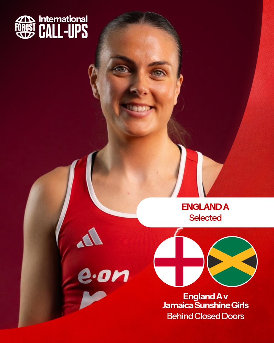 NFNetball's tweet photo. Berri Neil, Jayda Pechová and Tash Pavelin have been selected for England A squad, competing in a behind-closed-doors fixture against Jamaica Sunshine Girls. 💪 Congratulations! ❤️ https://t.co/ssTgpi1lrY
