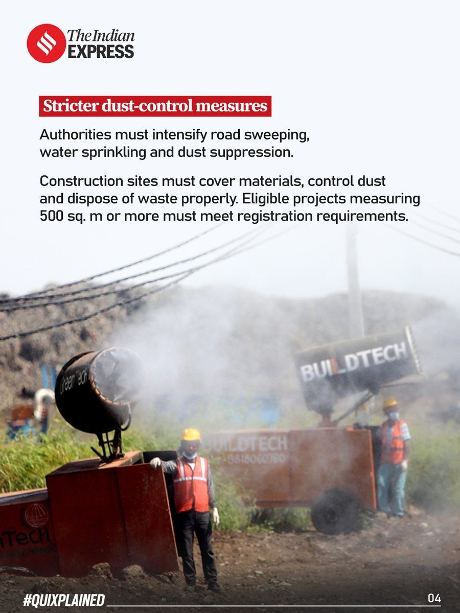 IndianExpress's tweet photo. #ExpressExplained | Delhi-NCR’s air quality has slipped into the ‘Poor’ category, prompting the implementation of GRAP Stage I from October 21.
What does Stage I mean for vehicles, construction, open burning and everyday activities? Swipe through to know what changes and what residents should keep in mind.
🔗 https://t.co/2kUtfHC2h3
Written by: Explained Desk