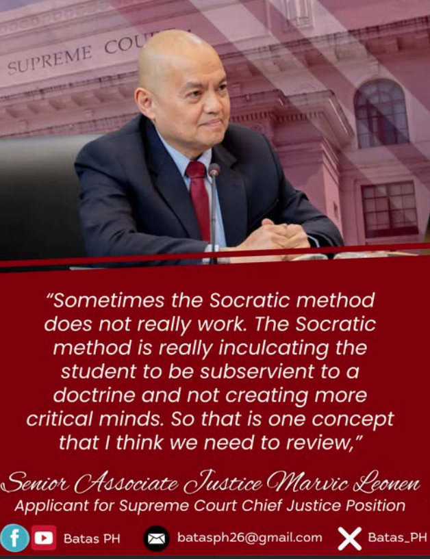 ohlistic's tweet photo. Socratic method is an effective way to test if the student understood (or read) the assignment for the day. Socratic is usually deployed for that purpose in Philippine law schools. Whether this is truly "Socratic", others can debate about that. https://t.co/S1NuIVClmM