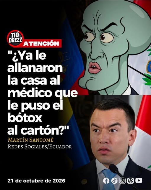 DRACOBARUK's tweet photo. #ATENCIÓN | ¡NOBОA, BLANCO DE BURLAS POR SU ROSTRO!
Las críticas en redes sociales contra Daniel Noboa no cesan. Esta vez, Martín Santomé lanzó una irónica pregunta que desató comentarios: «¿Ya le allanaron la casa al médico que le puso el bótox al cartón? https://t.co/hApVXOyGpO