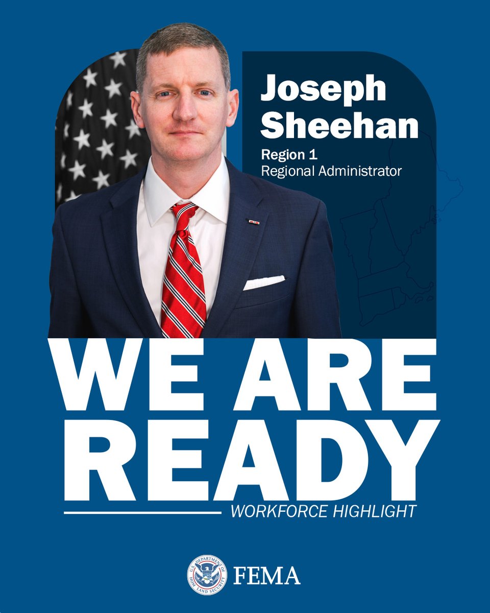 FEMA_Cam's tweet photo. Thrilled to welcome Joseph Sheehan as our new @femaregion1 Administrator! A Bronze Star recipient &amp; New England native, Joe brings incredible National Guard &amp; logistics experience to the region. We are lucky to have him on the team! https://t.co/L5DnDYsz38