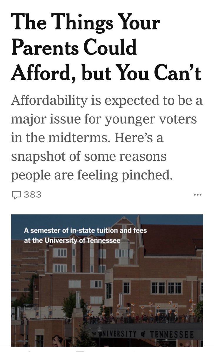 halsinger's tweet photo. Nice story in NYT on the growing affordability crisis. My only nit was the takeaway, which failed to explore whether any of the price hikes in healthcare, concert tickets, skiing, or other industries assessed here could be attributed to monopolization or price fixing. The authors blame rising child care prices on workers (sigh), ignoring private equity roll-ups of child care centers.