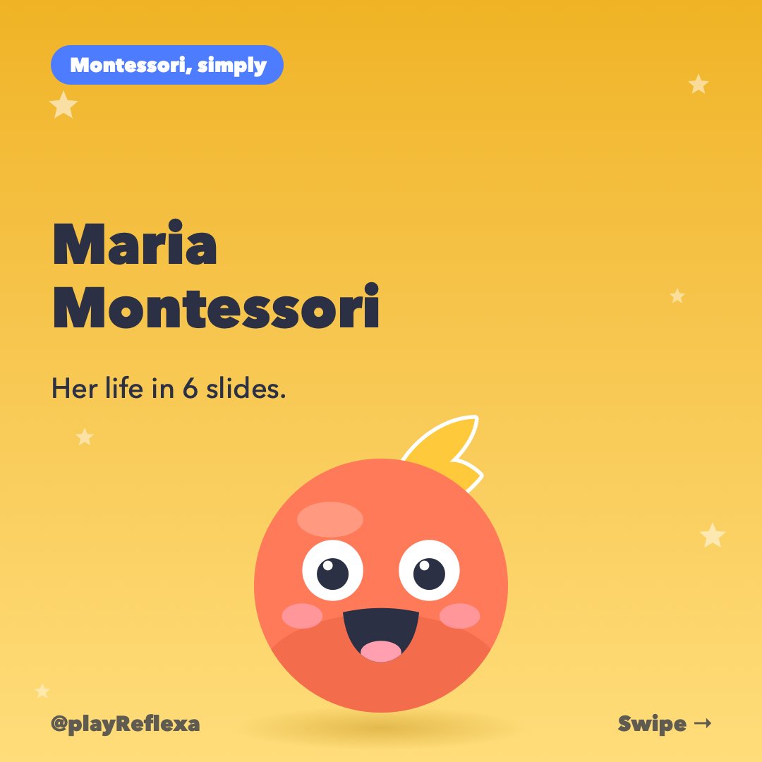 playReflexa's tweet photo. Maria Montessori in six dates: doctor in 1896, first Children’s House in 1907, exile in 1934, India until 1946, three Nobel nominations. #Reflexa #Montessori https://t.co/zBkAKPPcKl