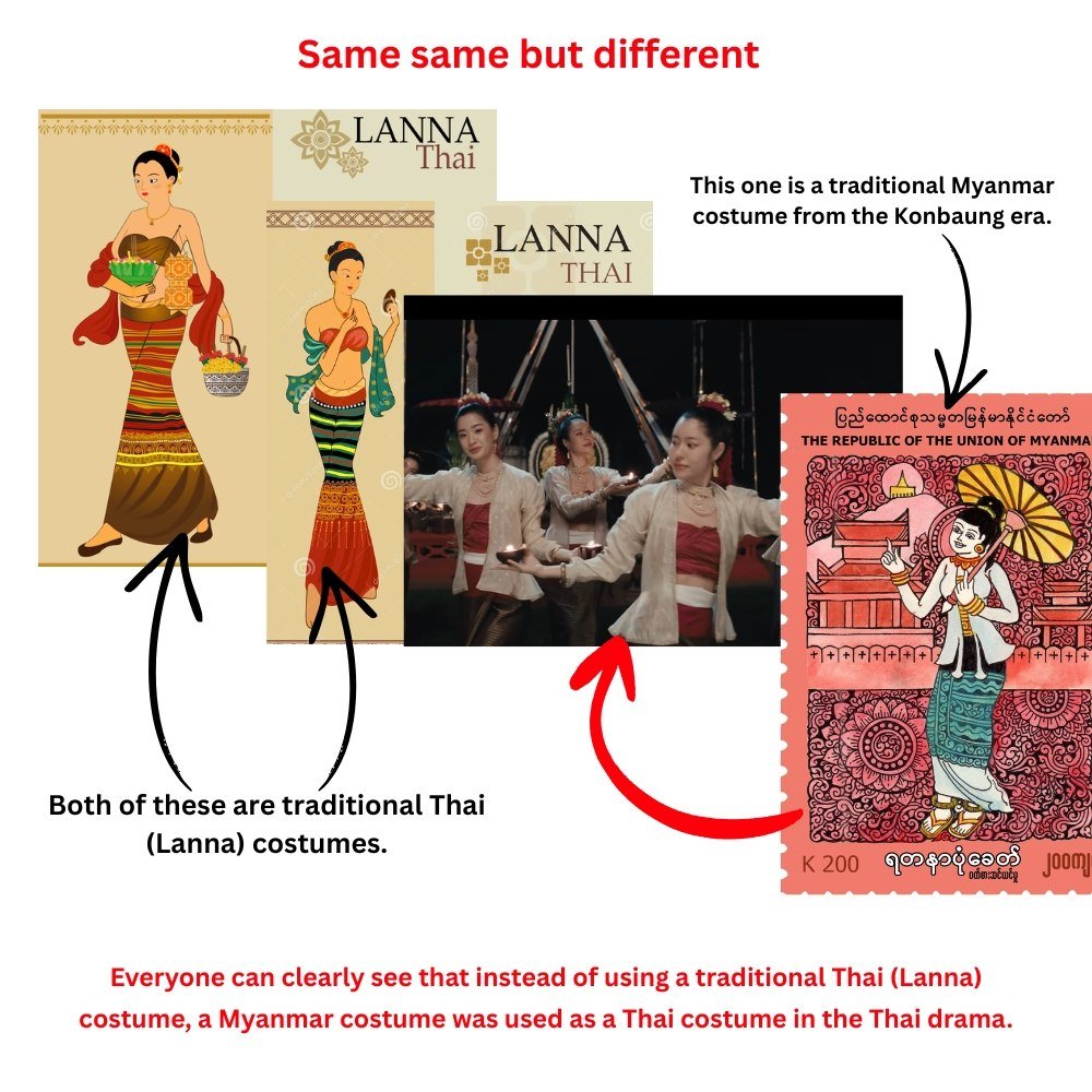Tonenarakja's tweet photo. On October 19, 2026, GMMTV’s open theft of Myanmar’s traditional attire, presenting it as Thai costume, is a national-level tragedy of profound sorrow. 🇲🇲🥀

OVER 30,000+ VOICES DEMAND ACCOUNTABILITY FROM GMMTV.

#StopCulturalAppropriation
#RespectMyanmarCulture
#ScarletHeartThailand
#GMMapologizetoMyanmarpeople