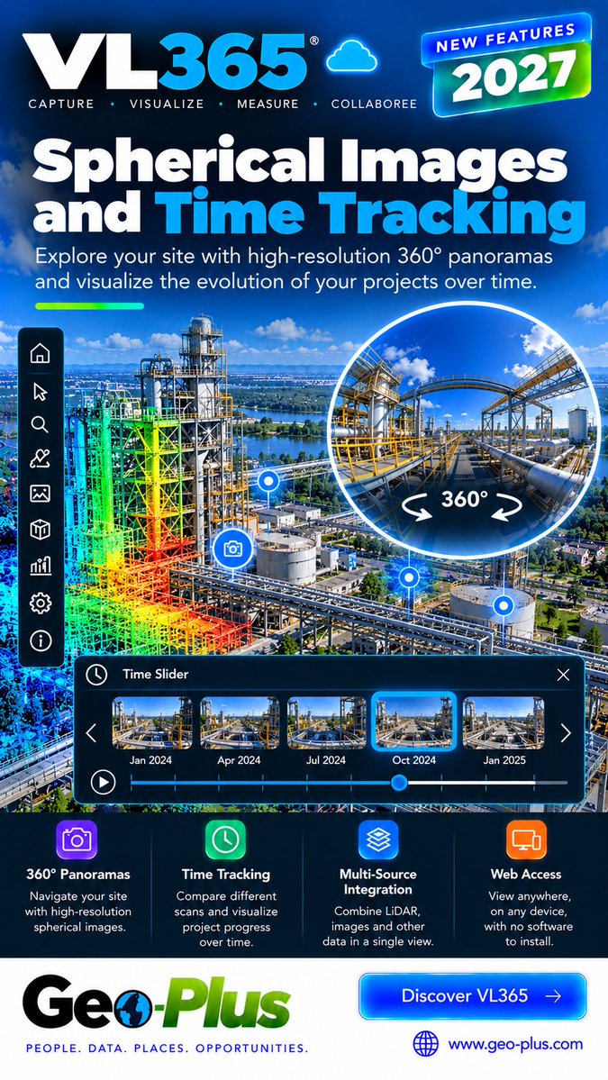 GeoPlusSoft's tweet photo. With VL365, connect spherical imagery and LiDAR point clouds in a unified 3D environment.

🌐 https://t.co/oy7vgiykwl

#VL365 #GeoPlus #LiDAR #SphericalImagery #DigitalTwin #Infrastructure https://t.co/JL8DpRMZc7