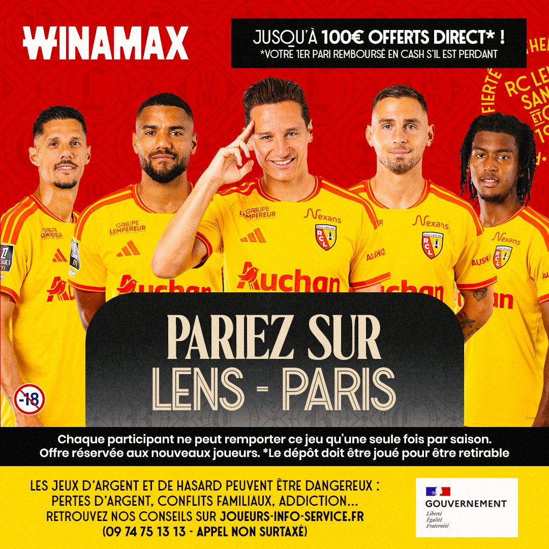 RCLens's tweet photo. Succès 1-0 lors de #RCLPFC ? Cote à 9,00 !

Indiquez le score de la rencontre et votre pseudo @WinamaxSport pour tenter de remporter 10€ de freebets.

Pas de compte 👉 https://t.co/PZJKNeyQjP

ℹ️ Jusqu’à 100€ offerts direct. Follow @RCLens. TAS parmi les bonnes réponses. https://t.co/RIVgiJmIbt