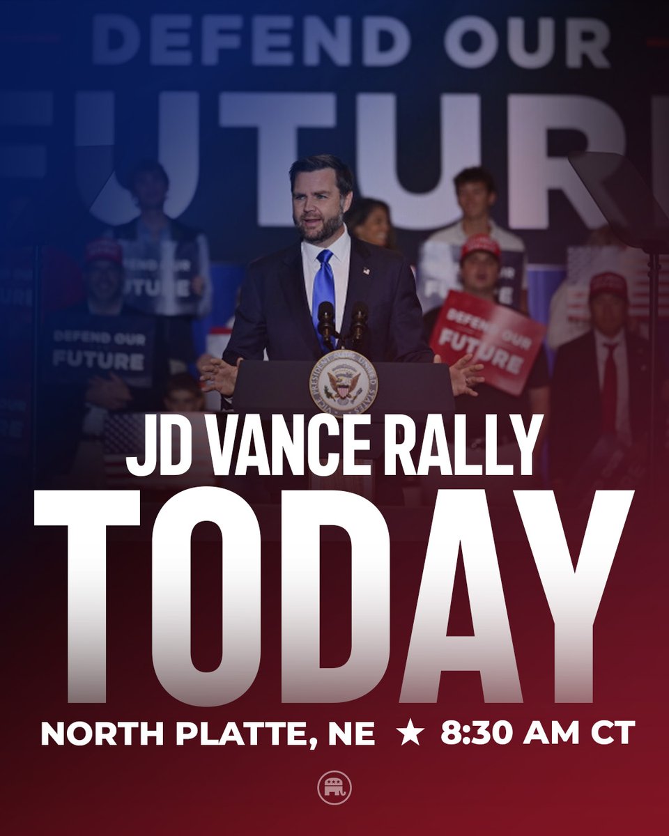Republicans's tweet photo. 🚨 NEBRASKA

@JDVance is coming to North Platte!

Secure your spot ➡️https://t.co/9i3dTSKMf6 https://t.co/uERHlZ1e3W