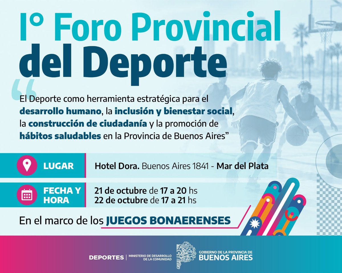 Leot14's tweet photo. ➡️El deporte es una política pública estratégica para el desarrollo humano y la construcción de una sociedad más justa.
En📍Mar del Plata participamos del 1º Foro Provincial del Deporte, junto a @cardozocristian y demás autoridades, compartiendo experiencias y debatiendo los desafíos del deporte en la PBA💙.
Defender el deporte como derecho es ampliar oportunidades, garantizar inclusión y fortalecer el rol del Estado en cada comunidad.
@Kicillofok @flaviaterigi @larroqueandres
