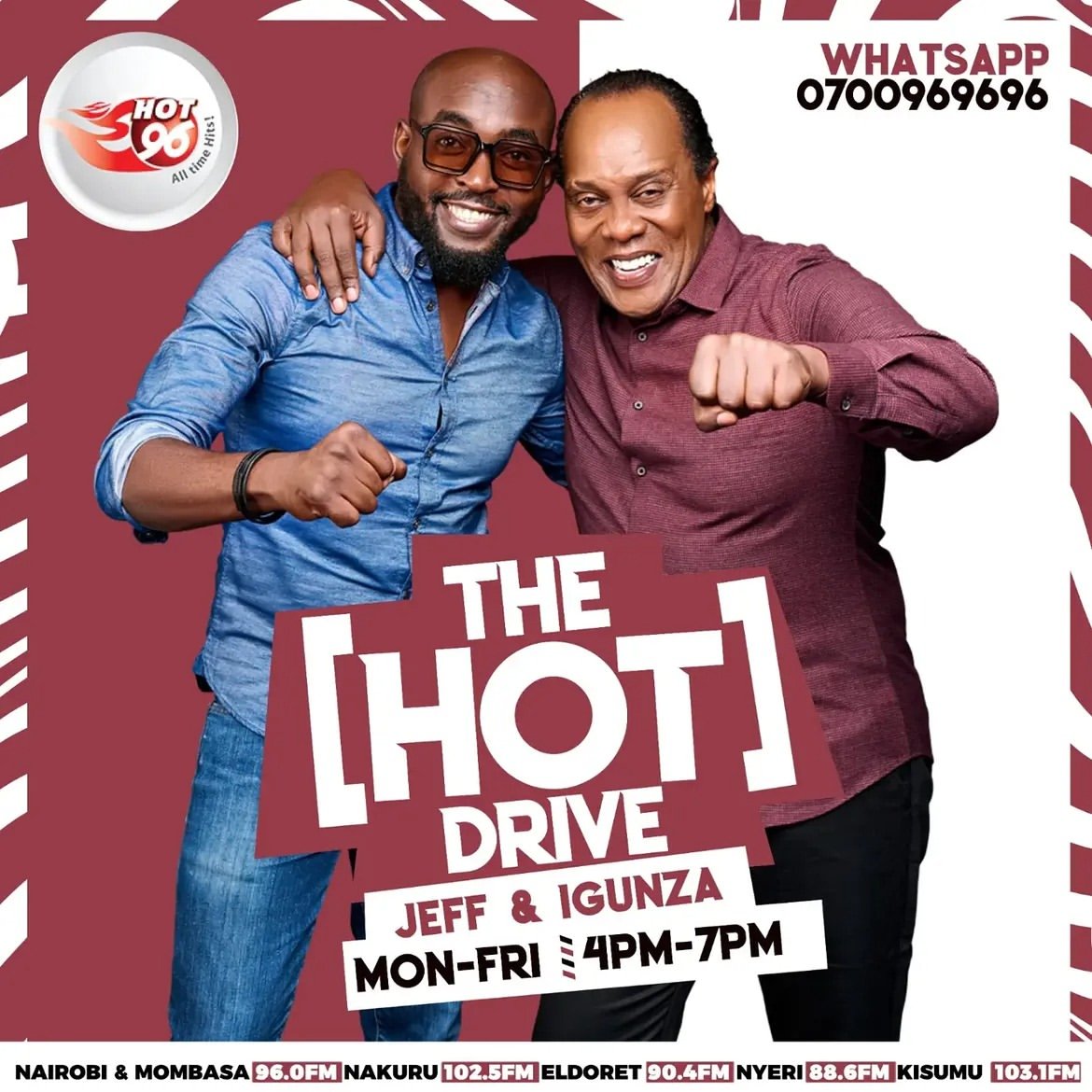 Hot_96Kenya's tweet photo. Tune in on #TheHotDrive 🔥🔥with @KoinangeJeff and @patrickigunzah 😝😝; listening to the Oldies 🤩and making golden memories 😍because they don't make music like this anymore😭😭 https://t.co/TGXe9V90aH