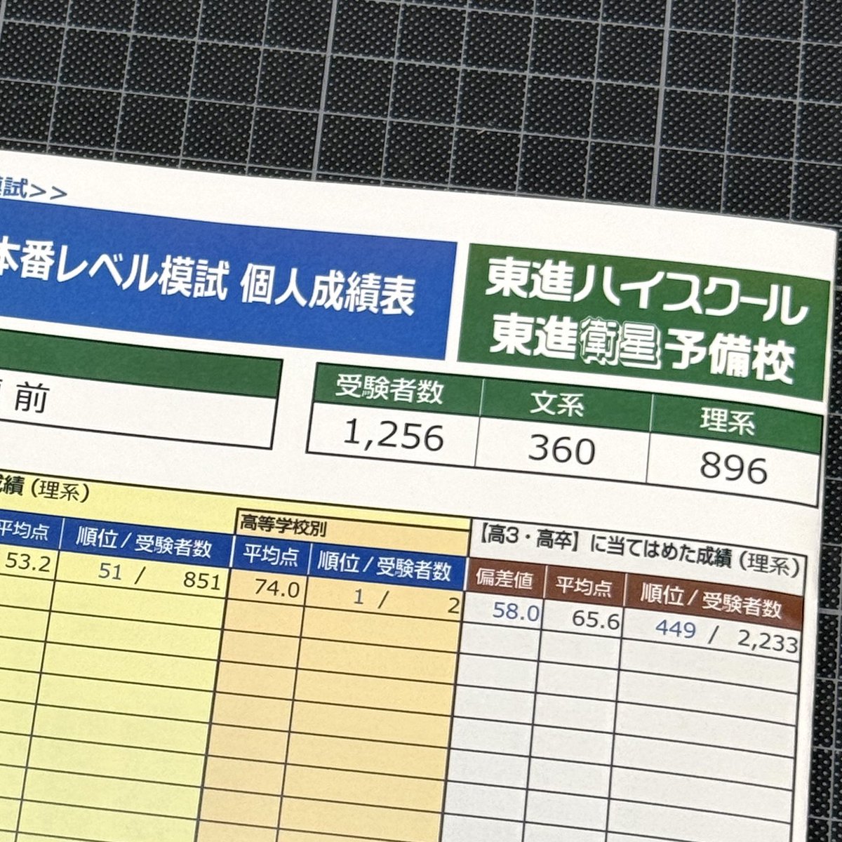 SenkiWork's tweet photo. 高2娘の9回目の東大模試結果(2026年第3回10月高2東進東大本番レベル模試)。前回同様、時間節約の為に英語のみ参戦。

英: 78/120(対高3偏差値58.0)
[対高2偏差値65.0【51/851名】]

#東大模試 https://t.co/nEMAb0Eioa