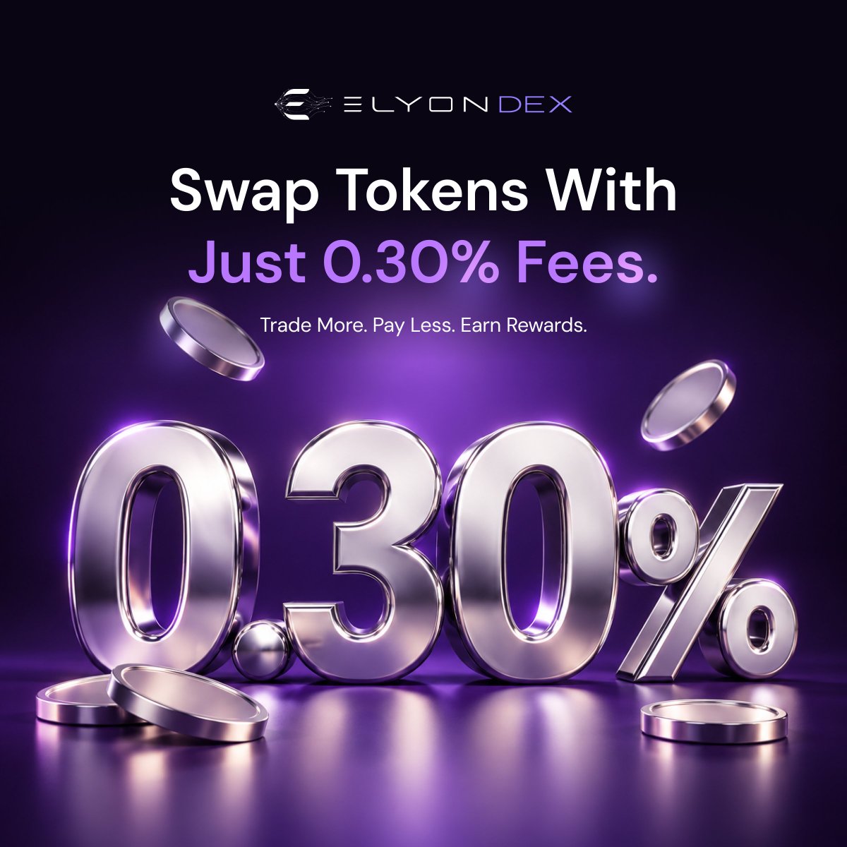 ElyonDex's tweet photo. ⚡ TRADE MORE. PAY LESS. GET REWARDED.

Your next move in DeFi starts with ElyonDEX the native DEX built for the Elyon Chain ecosystem. ⛓️

💱 Swap tokens on-chain
💸 Just 0.30% swap fee per trade step
🎯 Trade, collect points, and compete for rewards
🏆 More opportunities. One growing ecosystem.

No hype without utility. Just on-chain trading, low fees, and rewards to chase. 🔥

🚀 Start trading: https://t.co/C7DxKsPJ10

$ELN #ElyonDEX #ElyonChain #DeFi #Web3 #Airdrop