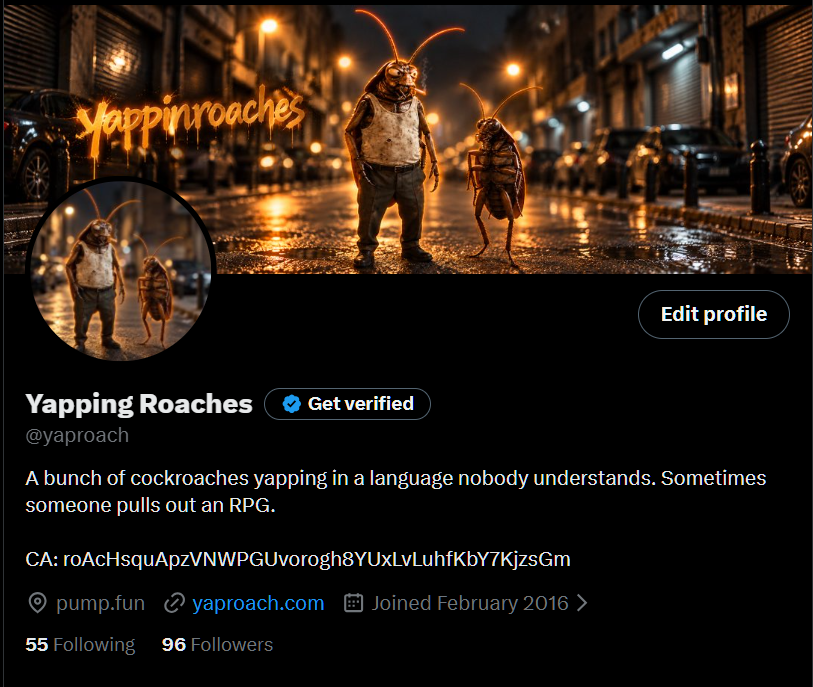 yaproach's tweet photo. ALMOST 100 FOLLOWERS! 🪳🎉

We're already at 96!

Thanks to everyone supporting solana:roAcHsquApzVNWPGUvorogh8YUxLvLuhfKbY7KjzsGm!

We're planning a little giveaway soon. Stay tuned! 👀

#YAPROACH #Solana https://t.co/7GhmG3EDVo