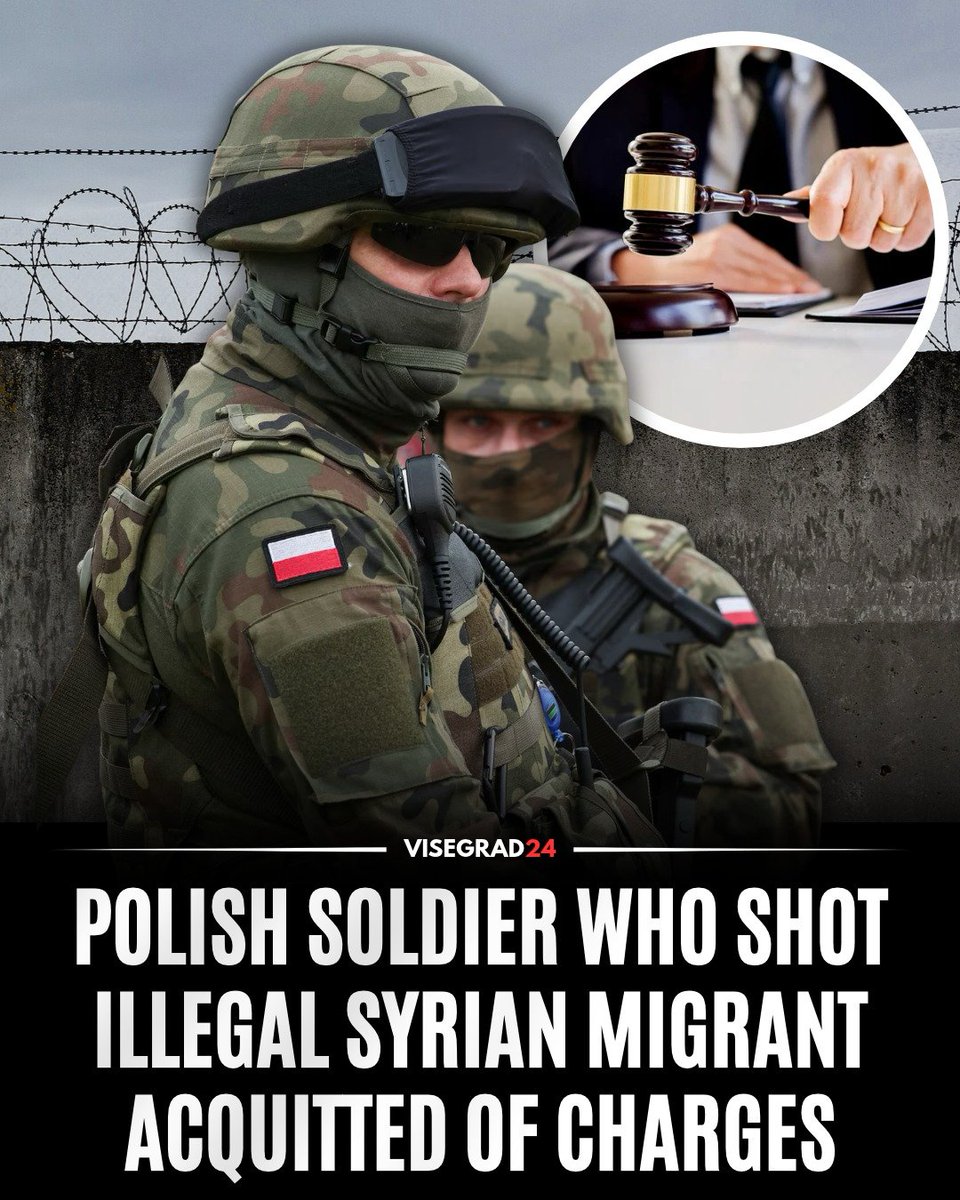 visegrad24's tweet photo. A Polish soldier who accidentally shot an illegal migrant from Syria at Poland’s border with Belarus in November 2023 has finally been acquitted of negligent use of a weapon.

The Syrian man was seeking 50,000 zloty (€11,500) in compensation from the soldier, which the court decided not to award.

The soldier, identified only as Adam Ł., was chasing a group of illegal migrants who had crossed into Poland from Belarus when he slipped and fell, causing his PM-98 

Glauberyt submachine gun to accidentally discharge.