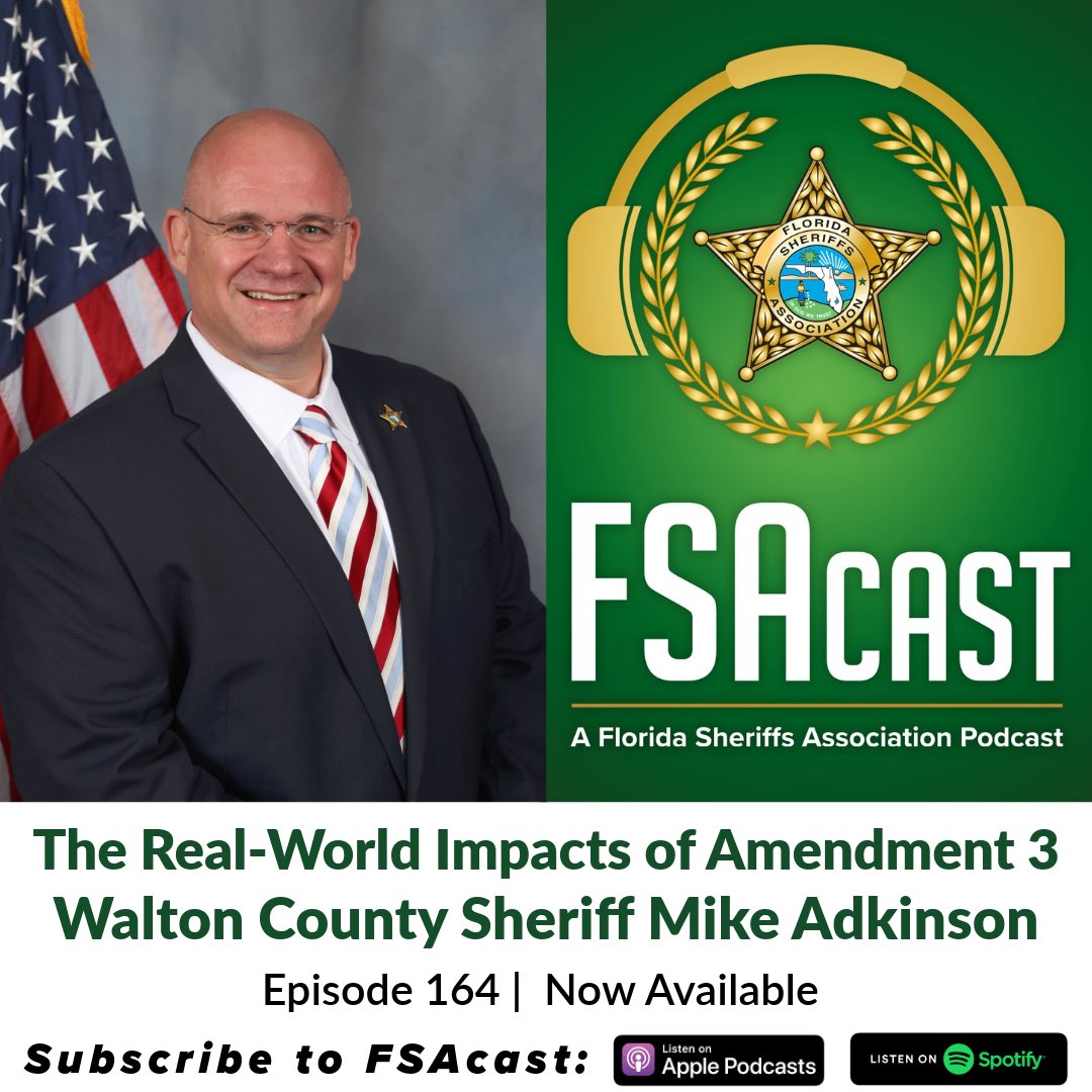 FLSheriffs's tweet photo. In this final episode of our four-part FSAcast series on Amendment 3, we explore how changes to local property tax revenue could affect Florida sheriffs' offices, including law enforcement staffing, emergency response times, training, equipment, and technology.
 
As Florida communities grow, so does the demand for public safety services. What happens if local revenue declines but the need for those services remains the same? Listen before you vote to learn more about Amendment 3 and what it could mean for your community.
https://t.co/wsyzeVTazP