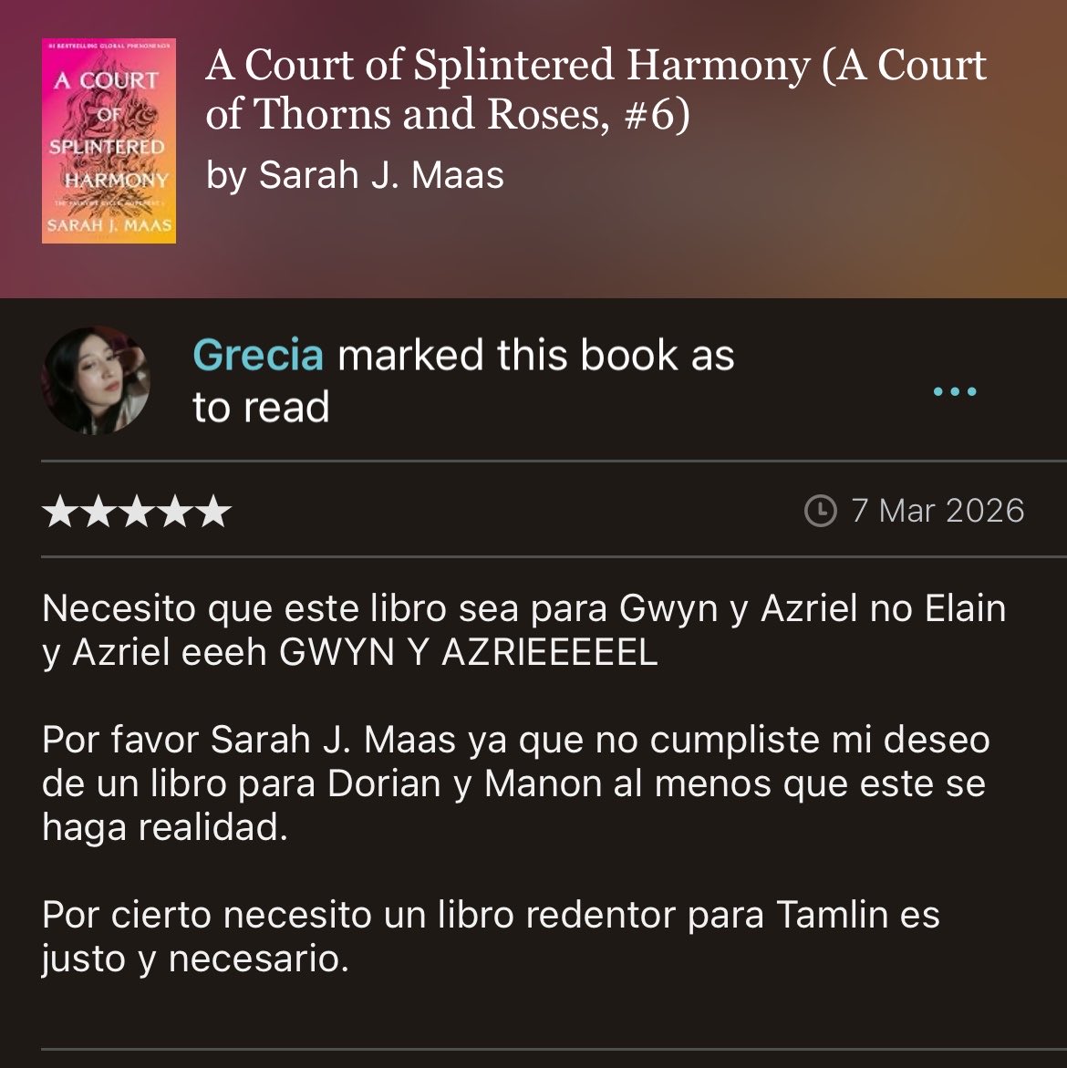 barbielain's tweet photo. funny the only ppl on gr commenting on their “need” of tamlin the abuser’s redemption arc are gwynriels lmfaoo there’s quite a pattern huh https://t.co/vJIzYoyLbP