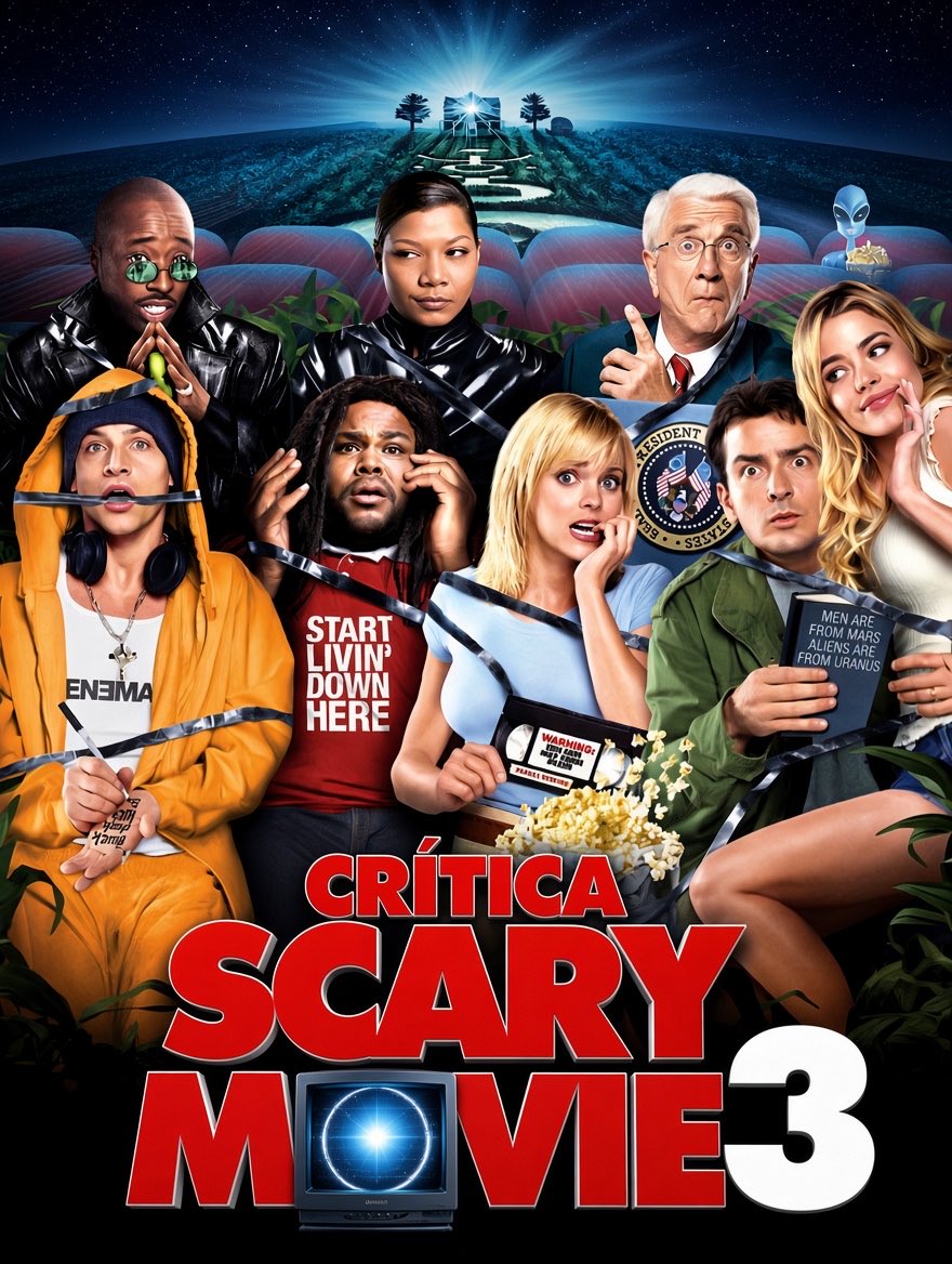 TheSoque's tweet photo. 𝐒𝐜𝐚𝐫𝐲 𝐌𝐨𝐯𝐢𝐞 𝟑 (𝟐𝟎𝟎𝟑)

👽📼👽

🎬 Dirección: David Zucker
🎭 Reparto: Anna Faris, Regina Hall, Charlie Sheen, Simon Rex, Leslie Nielsen
🕰️ Duración: 84 min
🎞️ Género: Comedia/Parodia/Terror
⭐ IMDb: 5,6/10

💬 ¿Es tu favorita de la saga?

#ScaryMovie #Parodia https://t.co/qrPexuDrKp
