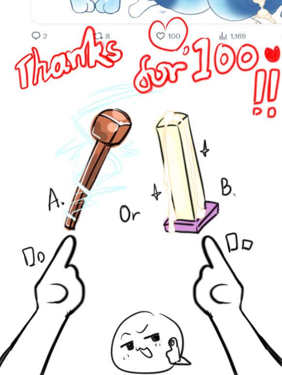 fallen356980's tweet photo. Thank you all! This is my first post to reach 100 likes. To celebrate, we’ll choose either option A or B to give blub a great treat. Please leave your choice in the comments! (The voting closes on October 25th.)
#Minecraft  #blub #furryart https://t.co/Kmc3C8nOiz