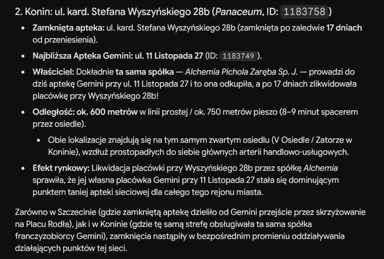 Martynaapt's tweet photo. @KisielMariusz Ciekawe to jest. Dlatego sprawdzilam z pomoca gemini. A
Gemini przeciez nie klamie prawda ? I wychodzi na to ze @ZwiazekF sam zamyka apteki? Bardzo ciekawe. Dziwnym trafem te, ktore sa w bliskim sasiedztwie? https://t.co/40CdKVil5U
