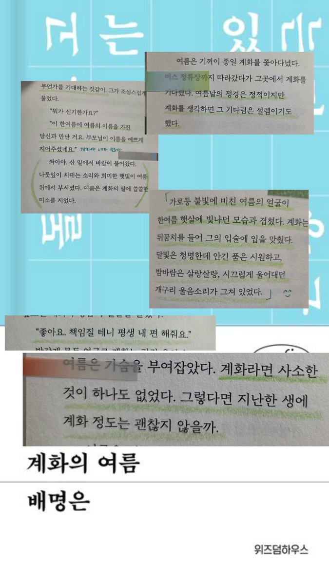 saerok365's tweet photo. 📗 『계화의 여름』 독후감 (스포주의)
#독새록 #계화의여름

첫사랑이 아름다운 이유는 이루어지지 않아서일까?
천 년을 살아온 이무기 '여름'과
당차고 다정한 소녀 '계화'의 첫사랑 이야기

🌱 새록 한줄평 
한여름 햇살에 반짝반짝 빛나는 망한 사랑

🌱 감상
프롤로그에서 계화는 '영원한 것은 없었다'라고 회고한다.
하지만 어떤 이의 사랑은 영원한 것처럼 보인다.

천 년이 넘는 긴 세월을 살아온 이무기 여름은 계화 덕분에 생전 처음 경험해 보는 일들이 늘어간다.
요리도 해보고, 책을 펼쳐 원하는 단어를 찾아보고. 계화는 그의 '지난한 생'에 찾아온 '여름' 아니었을까?

계화는 작중에서 '돌 맞은 개구리만 기억하는 거라고'라는 말을 하는데, 여름에게도 계화가 그런 인상을 주지 않았을까 생각했다. 이름을 지어주고 원한을 잊을 만큼 다정하게 대해줬으면서 기억을 못 하다니!

주인공 계화는 당차고 다정하고 사랑스럽다. 열두 살 아기가 돌팔매질을 당했으면서 힘없는 구렁이 아프지 말라고 산딸기를 한 아름 따다 주고, 낯선 남자가 들개에게 쫓길 때는 이성보다 몸이 먼저 반응해 그를 구해준다. 그런 계화 어떻게 안 사랑하는데...

🌱
김춘수 시인의 <꽃>이 생각나는 이야기였다.

내가 그의 이름을 불러주기 전에는
그는 다만
하나의 몸짓에 지나지 않았다.

내가 그의 이름을 불러주었을 때,
그는 나에게로 와서
꽃이 되었다.

그리고 <인어공주>와 영화 <늑대소년>도 떠올랐다. 
망한 사랑이 이렇게 아름다워도 되나요?

책장에 두었다가 매년 여름에 꺼내 읽고 싶은 책!

망한 사랑, 인외의 사랑, 첫사랑, 순애 좋아하시는 분들께 추천합니다👍