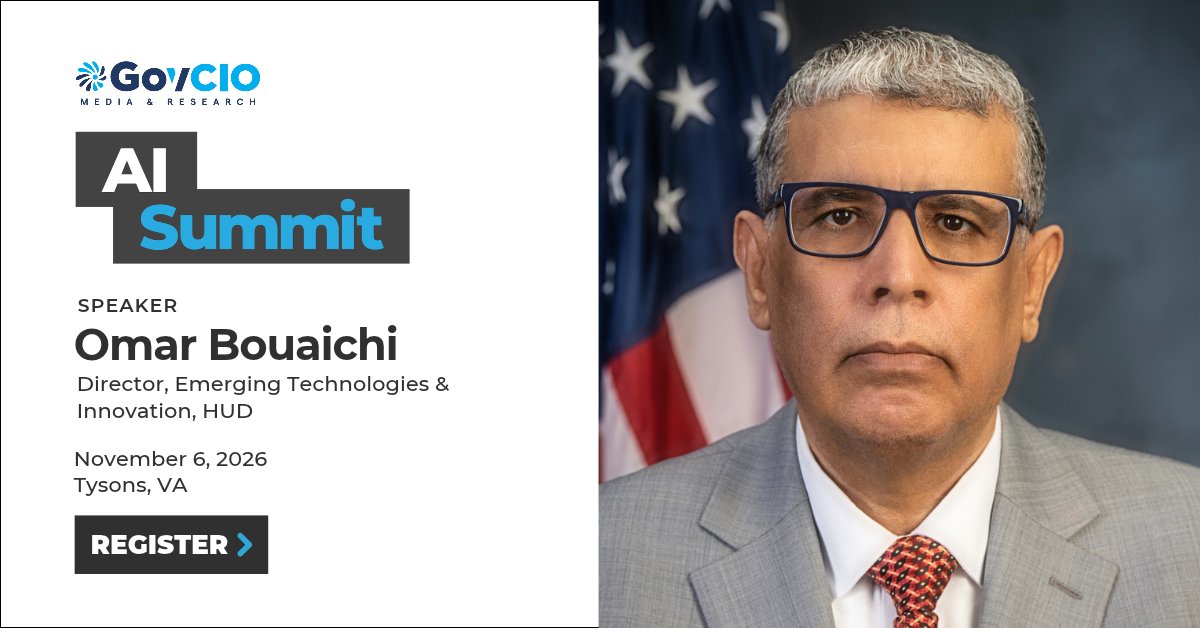 GovCIOMedia's tweet photo. Governance doesn’t have to put the brakes on AI; done right, it’s what lets agencies move faster with confidence.

On November 6, HUD Director of Emerging Technologies & Innovation Omar Bouaichi joins State Department's Amy Ritualo, GAO's Sterling Thomas, NIST's Craig Schlenoff and Okta's Mallory Sword Glenn to discuss how agencies are managing AI risk, building oversight and protecting public trust without stalling progress.

Register now, free for government attendees: https://t.co/JjVhD8Lo5s

#AISummit26