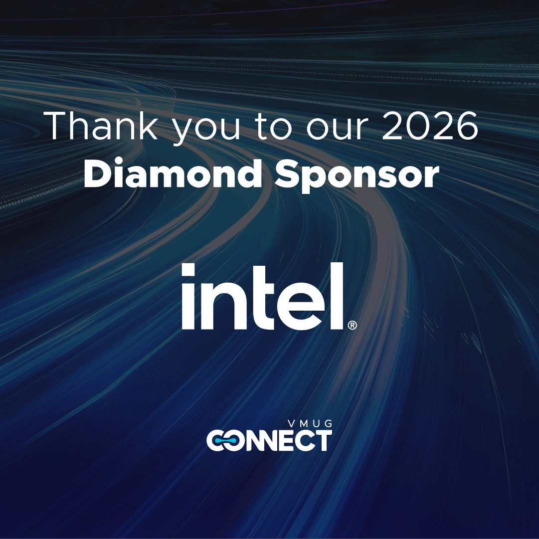 MyVMUG's tweet photo. We're closing out VMUG Connect Orlando and our final Connect of 2026 with a shoutout to Diamond sponsor @intel.

Before you head out, stop by their booth to learn how they're driving performance, security, and AI-ready infrastructure across VMware environments.

#VMUGConnect https://t.co/un7t3I36YD
