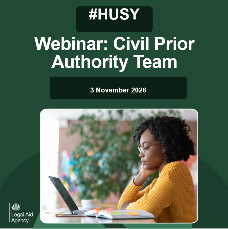 LAAHelpTeam's tweet photo. A #HelpUsSayYes webinar at 4pm on Tuesday 3 November, from the Civil Merits Team, will focus on Civil Prior Authority, including guidance on documents and updates from the Policy and Service Development teams 🖥️📝

To register 👇
https://t.co/t99uV988xN https://t.co/aVBG9Rov7G