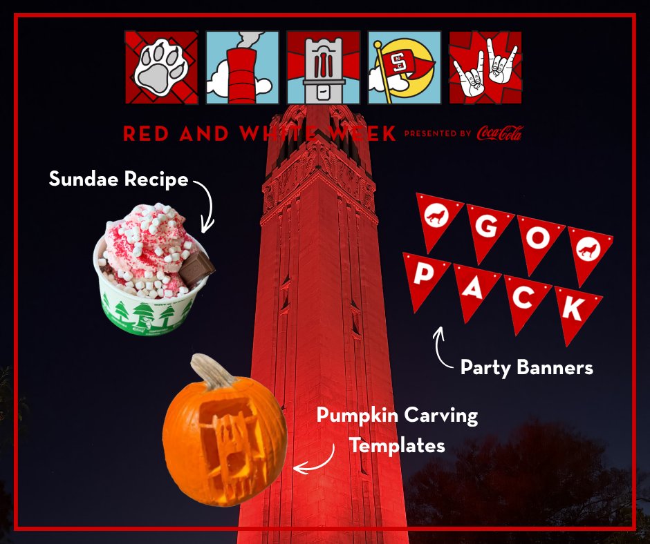 NCStateAlumni's tweet photo. .#NCStateRedWhite Week begins this Sunday, Oct. 25! 🔴🐺⚪ 

Whether you’re with us in Raleigh or representing the Pack from afar, show off your @NCState pride with our digital toolkit: https://t.co/ToQ1fP8wsk https://t.co/3Oj1FJUHOC