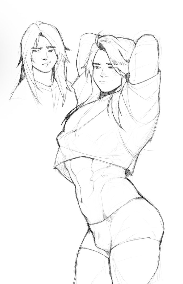 Momoccal030's tweet photo. I felt like drawing something before going to sleep, 
but I think this is out of proportion. https://t.co/acOav1CRLM