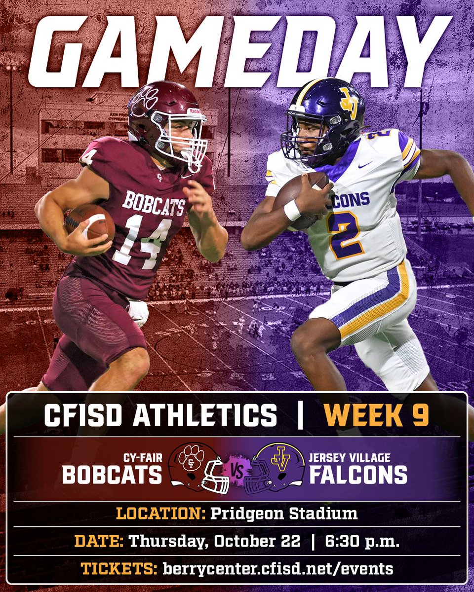 BerryCenter's tweet photo. 🏈 @BFND_Football 🆚 @thevillfootball
⏰ 6:30 p.m. | 🏟 Pridgeon Stadium
Thursday night football returns with another great district contest.
#CFISDFootball @CFISDAthletics https://t.co/METDQh4wyh