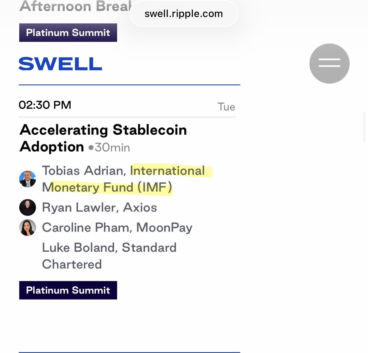 SMQKEDQG's tweet photo. ‼️THE IMF AND BLACKROCK ARE BOTH SPEAKING AT RIPPLE SWELL‼️

Documented.📝👇 https://t.co/AT2Y55iJuj