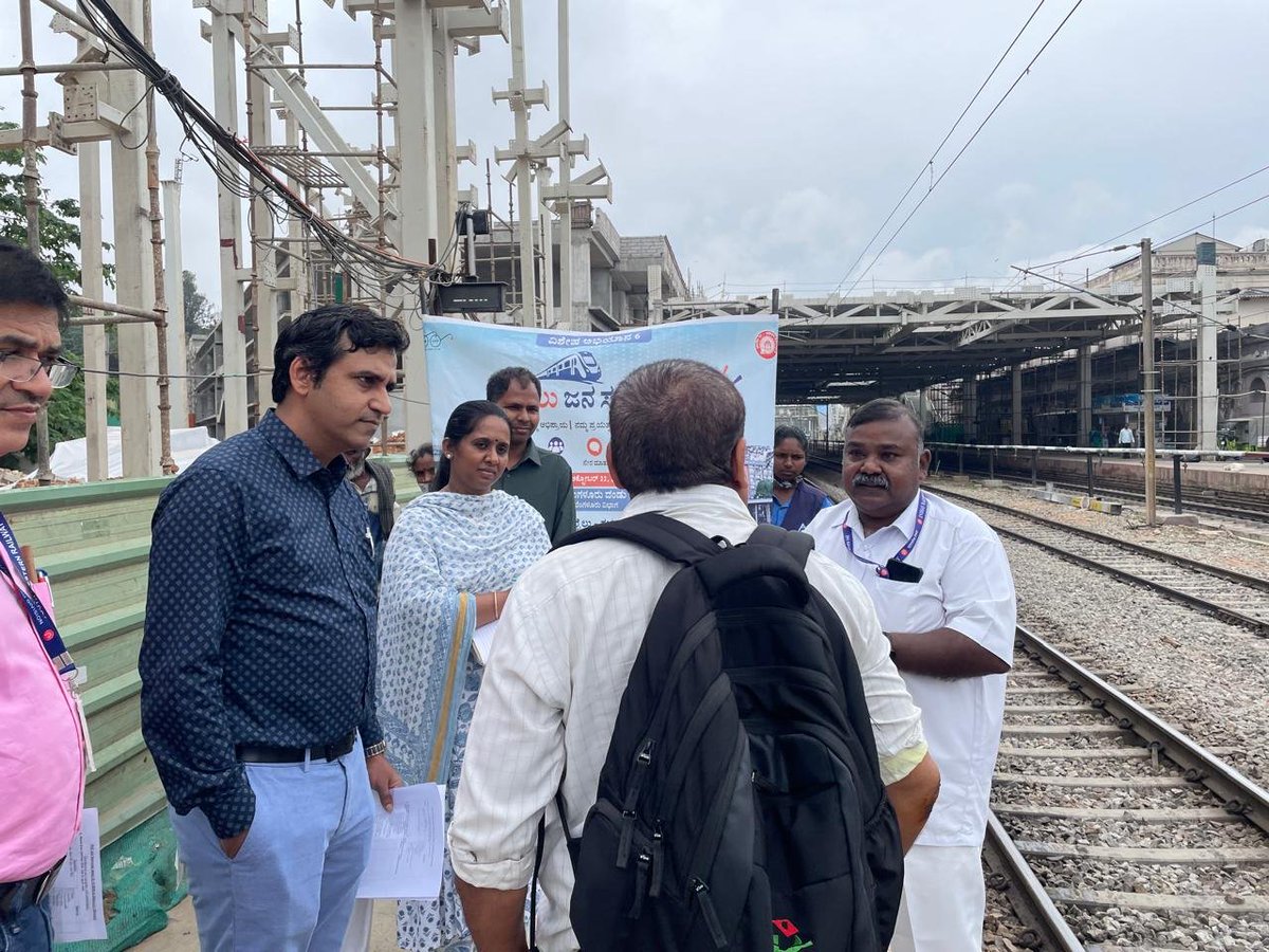 drmsbc's tweet photo. Rail Jan Samvaad was conducted at Bengaluru Cantonment  Railway Station, where Sr. DOM/Coaching interacted with passengers and gathered feedback and suggestions on train services, cleanliness, passenger amenities and punctuality. Passengers were also made aware of Railway Helpline No. 139 to report grievances and seek assistance, reaffirming Indian Railways’ commitment to passenger satisfaction and improved services. #SpecialCampaign6