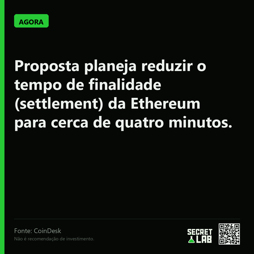 criptomemebr's tweet photo. Ethereum quer cortar o tempo que seu dinheiro fica preso na rede.

Proposta planeja reduzir o tempo de finalidade (settlement) da Ethereum para cerca de quatro minutos.

Liquidacao mais rapida baixa custo, mas muda o risco de reorganizacao da cadeia. Vale a troca?

(CoinDesk) https://t.co/gAx8CxAM9V
