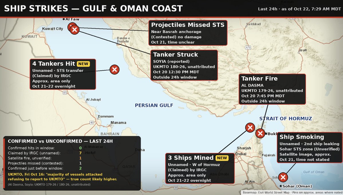 angertab's tweet photo. Image 1
Overnight Strike Map - Russia ➡️ Ukraine

Image 2
Past 24 hour Strike Map - Iran ➡️ Strait of Hormuz https://t.co/QKLQ0fomS7