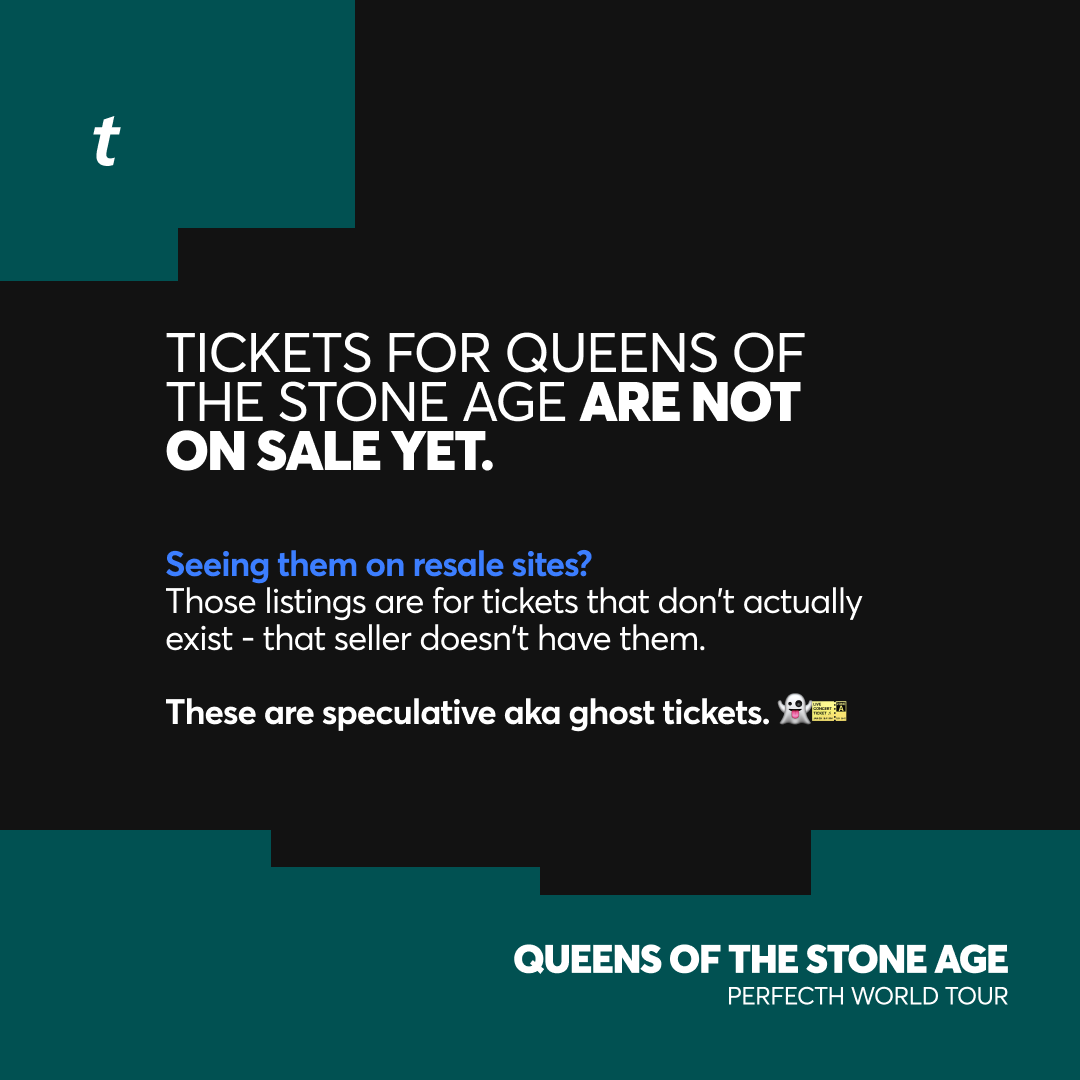 Ticketmaster's tweet photo. ⚠️ Tickets for Queens of the Stone Age are not on sale yet. If you come across any before the official sale, be careful; they may not be valid. The safest move is to wait for the official sale dates listed in the schedule.

🎫 : https://t.co/83BbbkUlrF https://t.co/yHYVOYdXUQ