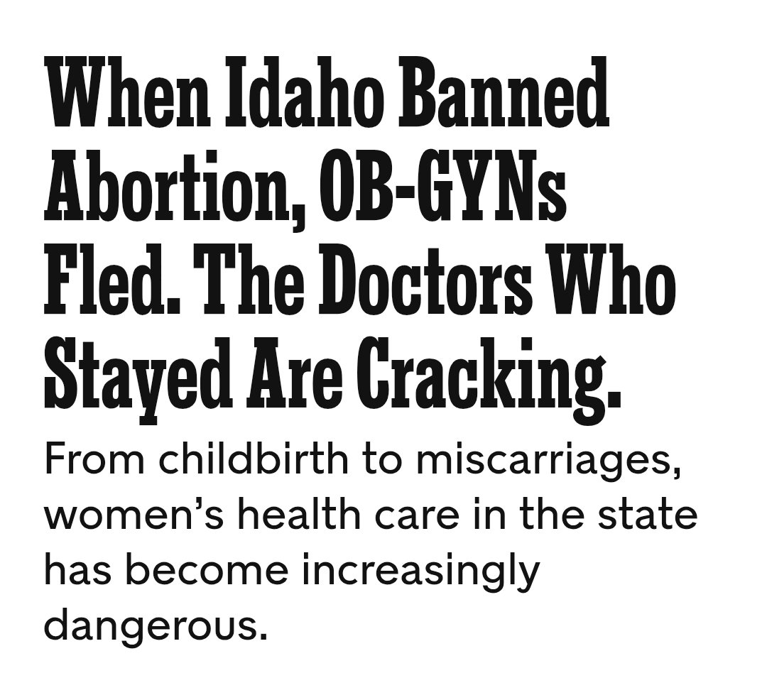 LyssAnthrope's tweet photo. "Parker biked past the anti-abortion signs..."Save the Babies"...“Idaho Values Life.”
Whose life had been helped, or saved, by the cruelty she had seen in that hospital room? The dissonance between the slogans and the pain she had just witnessed felt almost too much to bear." https://t.co/ibqWG9JMaO