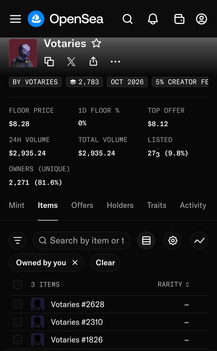 0xPenjol's tweet photo. Just minting votaries @votariesxyz . I donated $1 to @SavetheChildren to get whiltelis. And the floor price is $8 interesting. https://t.co/ZaCli05KER