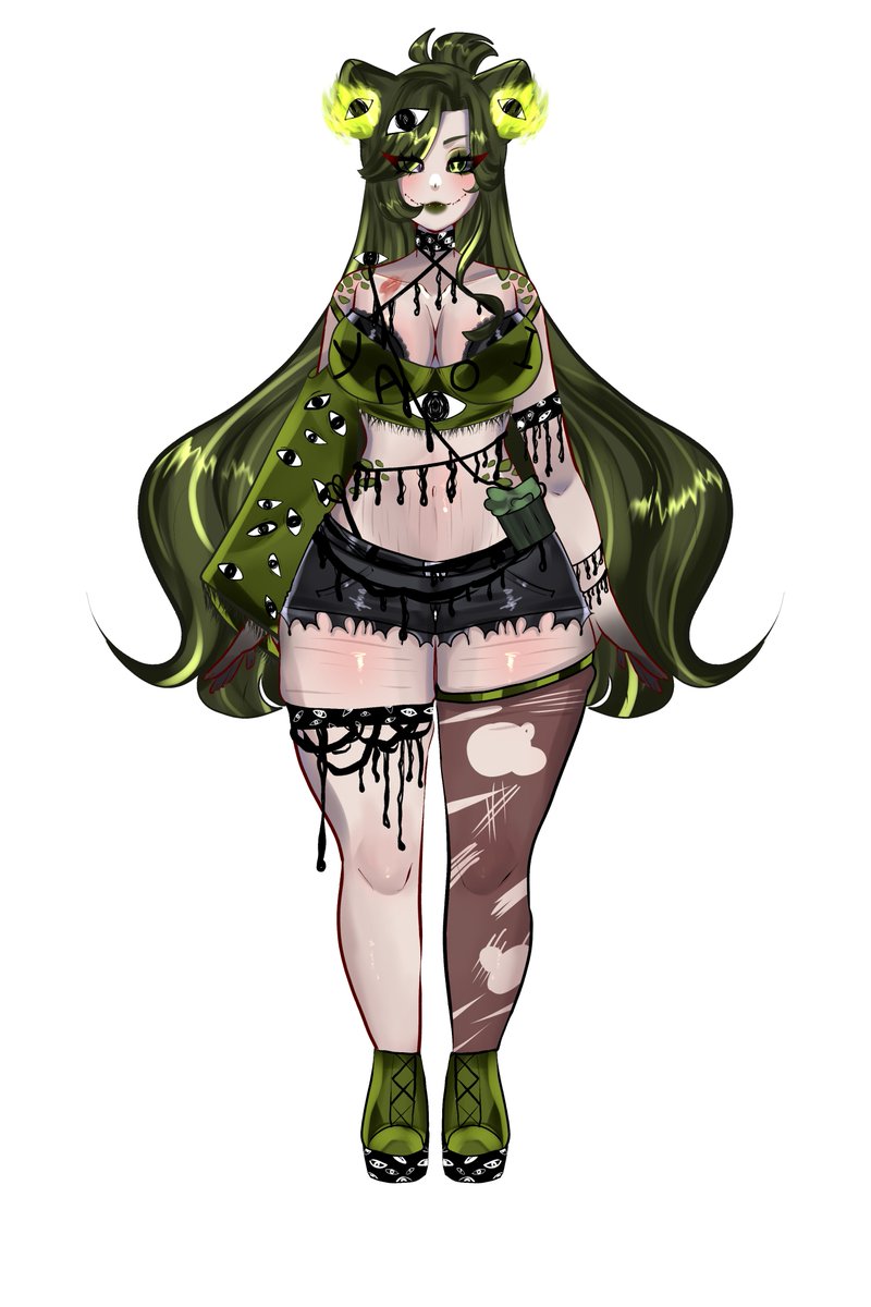 Gogopawra's tweet photo. I don't think I've posted these before? 
Anyway some designs I did for @Nyghtia I love working with her sm 💚 https://t.co/gTuy52I5OM