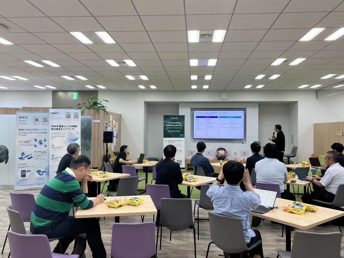 WEA_JP's tweet photo. 👏Appreciate @Kouhou_NSS for organizing the event and bringing everyone together!

#WEA joined @netx_world, @MorphNetwork and other ecosystem partners to share ideas on StarPay-X, payment solutions connecting #Web2 and #Web3, and the potential of stablecoins in real-world commerce.

Plenty of possibilities ahead. Let's keep building! 🤝🚀

#Netstars #NetX #Morph #WEAJAPAN #WEAJP #stablecoins #StarpayX #StarPay #Web3payment