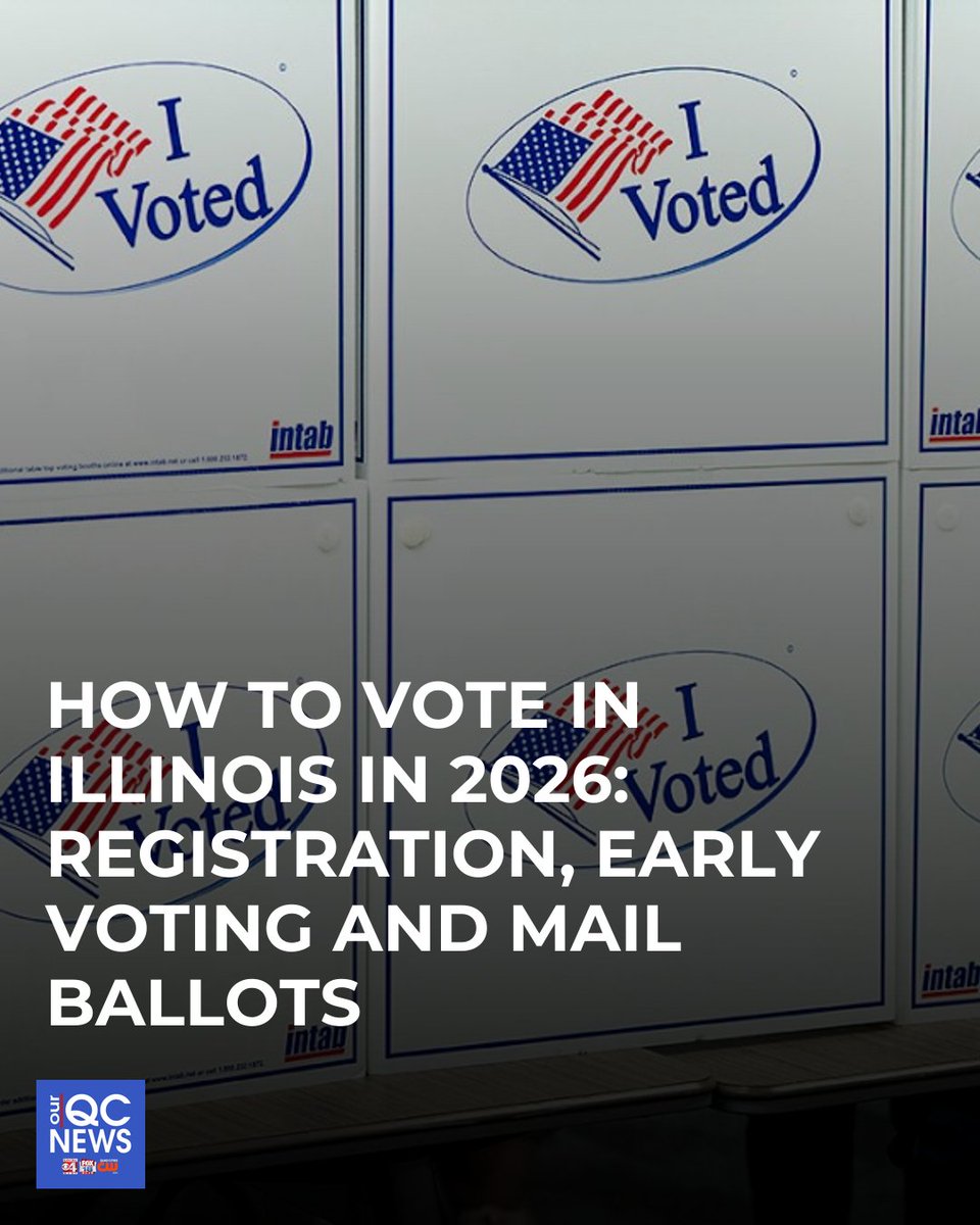WHBF's tweet photo. How to Vote in Illinois in 2026: Registration, early voting and mail ballots Link in bio https://t.co/TatzD6XEEE