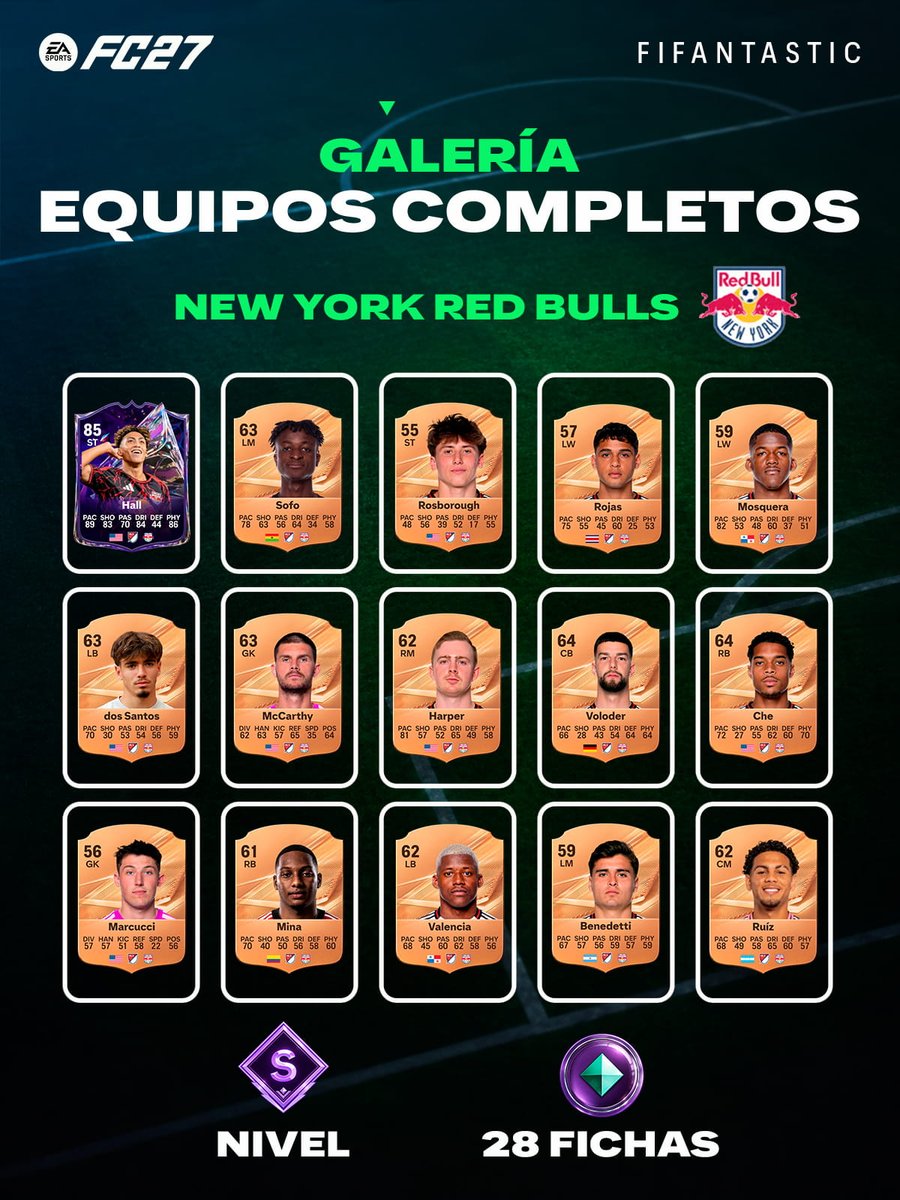 FIFAntastic's tweet photo. 🇺🇸 Hoy ha llegado la MLS a la Galería de #FC27 y estos son los seis clubes que pueden alcanzar actualmente la evaluación S.

🚨 Ahora mismo solo podéis completar cuatro de los seis, ya que para algunos conjuntos necesitáis una carta del Player Pick de la MLS y solo podéis escoger uno de sus cuatro futbolistas.