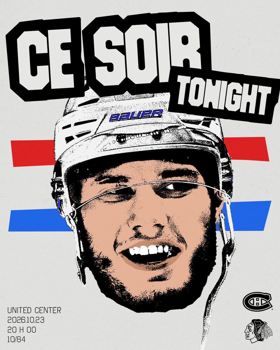 CanadiensMTL's tweet photo. Jour de match! It’s game day!

📍 United Center
🕖 20 h 00 / 8:00 p.m.
📺 RDS / TSN2
📻 98,5 FM / TSN 690

#GoHabsGo https://t.co/kdIIfc5tGv