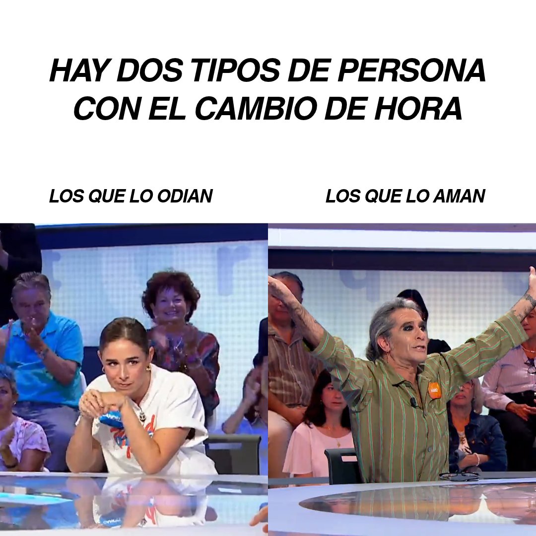 atresplayer's tweet photo. ¿Eres de los que ganan una hora o de los que pierden la noción del tiempo? 🕰️🤔 #Pasapalabra

Y recuerda que este domingo a las 3:00 serán las 2:00. 🤗 https://t.co/ztJBYTROJy