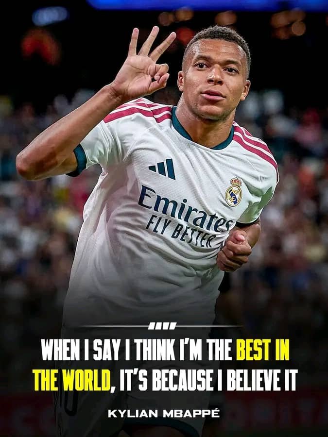 De_Light_F_A's tweet photo. I think I am the best in the world, 

“It’s because I genuinely believe it and because it motivates me.” 🧠✨

“To achieve great things, you can’t step onto the pitch thinking that 𝐨𝐭𝐡𝐞𝐫 𝐩𝐥𝐚𝐲𝐞𝐫𝐬 𝐚𝐫𝐞 𝐛𝐞𝐭𝐭𝐞𝐫 than you”.

Kylian Mbappé told Onze Mondial. https://t.co/gS8wzb1q4p