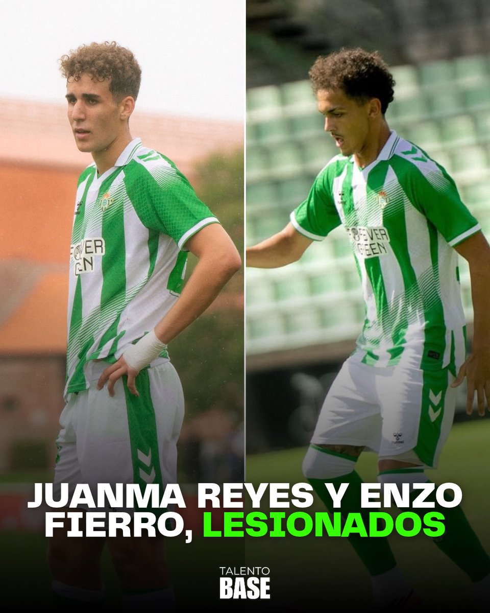 TalentoBase's tweet photo. 🤕🟢 El #BetisDeportivo llena la enfermería con dos futbolistas de ataque

🔙 Enzo Fierro sufrió un esguince de tobillo en el duelo ante el Tamaraceite.

🚑 Juanma Reyes tiene una lesión en el ligamento cruzado anterior y menisco de su pierna derecha. Estará varios meses de baja. https://t.co/iaWm86FIgh