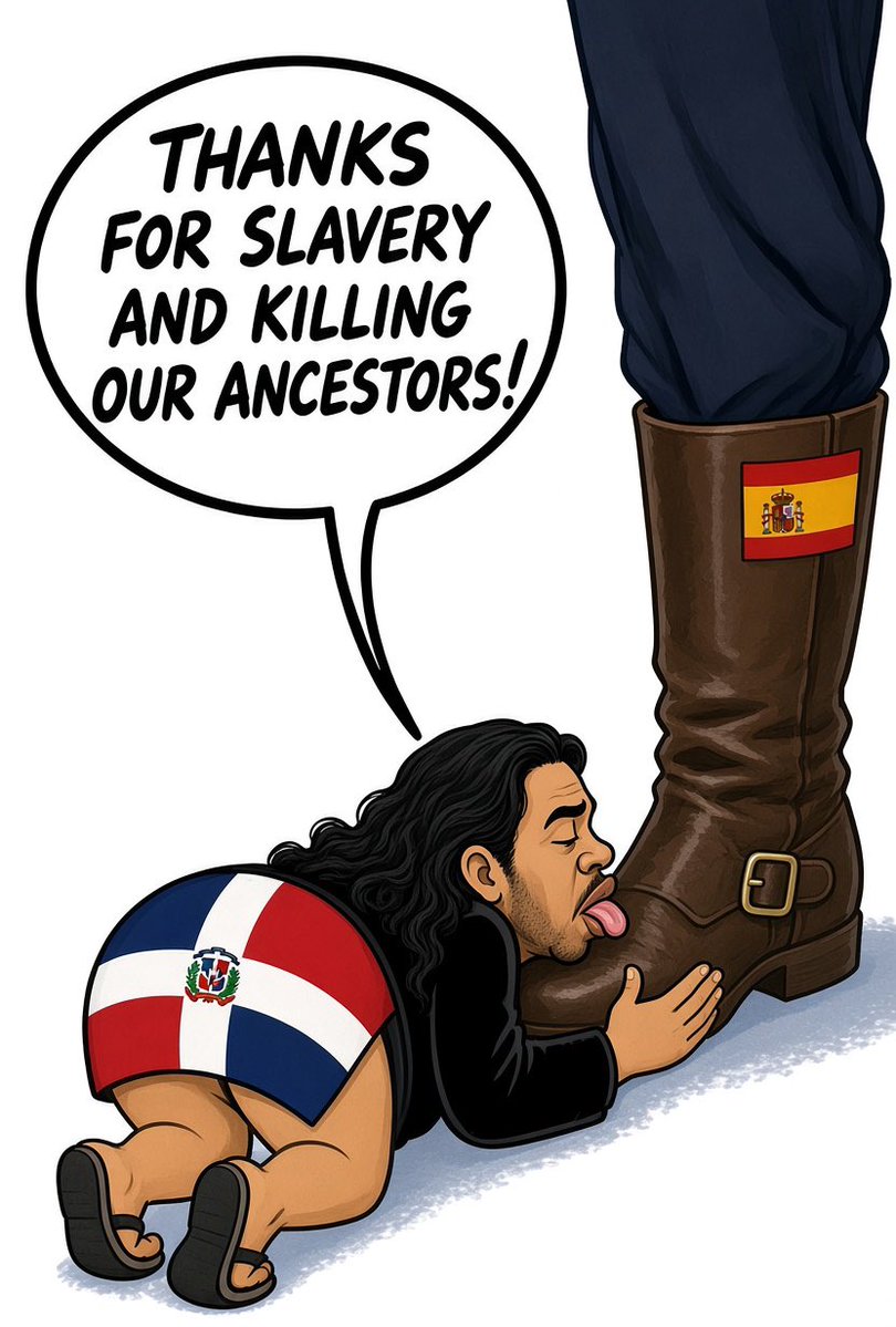 savege509's tweet photo. 🇩🇴Dominicans for no reason 

Thank you, Master! 🥹🇪🇸 You colonized my island, enslaved my ancestors, and taught us to rank each other by skin tone. 😍🙏🏽 But thank GOD I’m light-skinned enough to feel superior to my own people! 😭💀🇩🇴 , and colonization was clearly a blessing! https://t.co/96cEcdvxxb