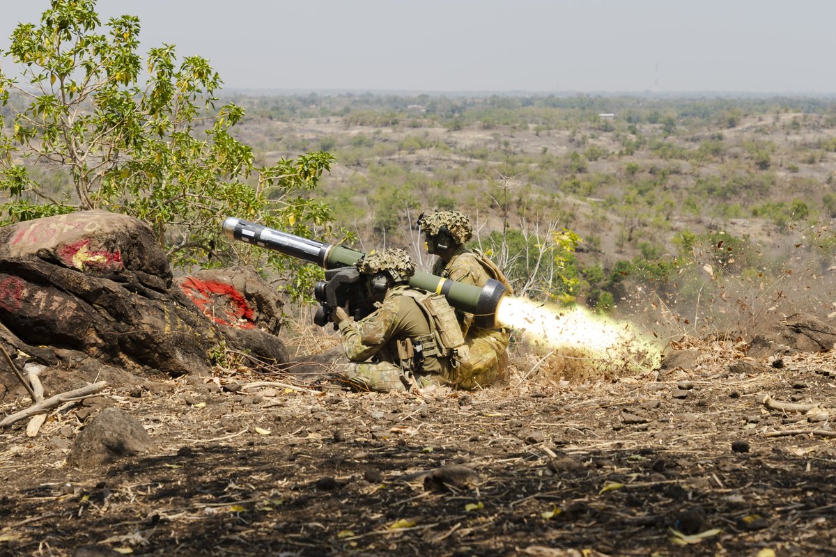 DefenceAust's tweet photo. When capability meets precision. 💥

Personnel from the @australianarmy and Indonesian Armed Forces conducted a series of live-fire serials as part of Exercise Keris Woomera 26 in 📍 East Java, Indonesia.

The capabilities used in the live fires included:
🚀 High Mobility Artillery Rocket System (HIMARS)
🎯 AMR 50 cal AW50F sniper rifle
🎯 Blaser Tactical 2 sniper rifle
💥 FGM-148 Javelin anti-tank guided missile
💥 81mm F2 mortar
💥 M777A2 howitzer
💥 Mk 47 L40-2 lightweight automatic grenade launcher

#YourADF #AusArmy #StrongerTogether @Puspen_TNI @tni_ad