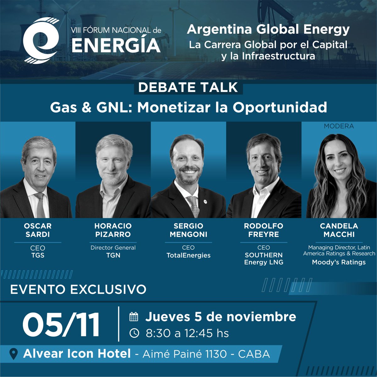 lideargentina's tweet photo. 🌎En el VIII Fórum Nacional de Energía de LIDE Argentina, los líderes de TGS, TGN, TotalEnergies y Southern Energy LNG analizarán los desafíos para desarrollar la infraestructura necesaria y captar el capital que hoy busca proyectos energéticos de escala global. https://t.co/izGqAymh72